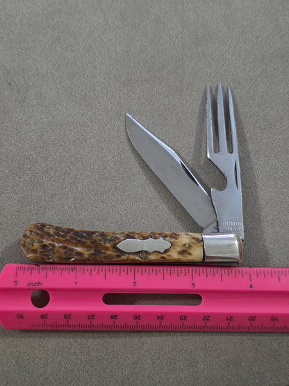 1911 - 1951 Union Cut 2 Blade Hobo Knife Stag Handle Olean, NY