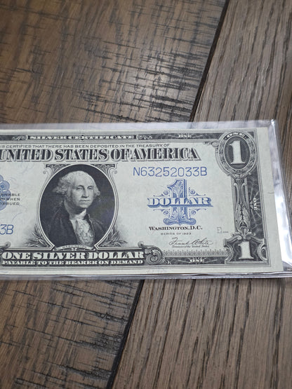 1923 Series $1 Blue Seal Silver Certificate LARGE Size Note Excellent Condition