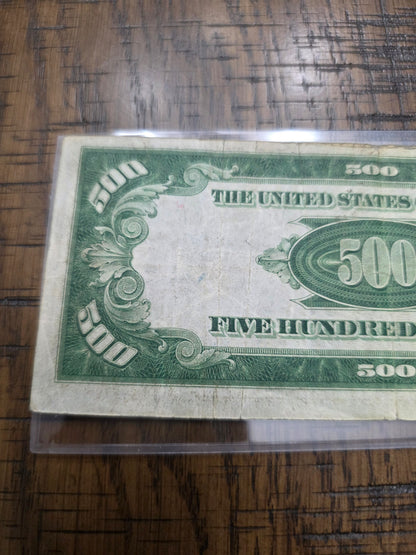 1934 Series $500 FRN McKinley Note Good Condition