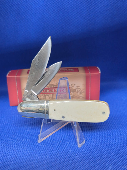 Rough Ryder Barlow Natural Bone Custom Etched Checking Cattle - RR198CC Online Only!