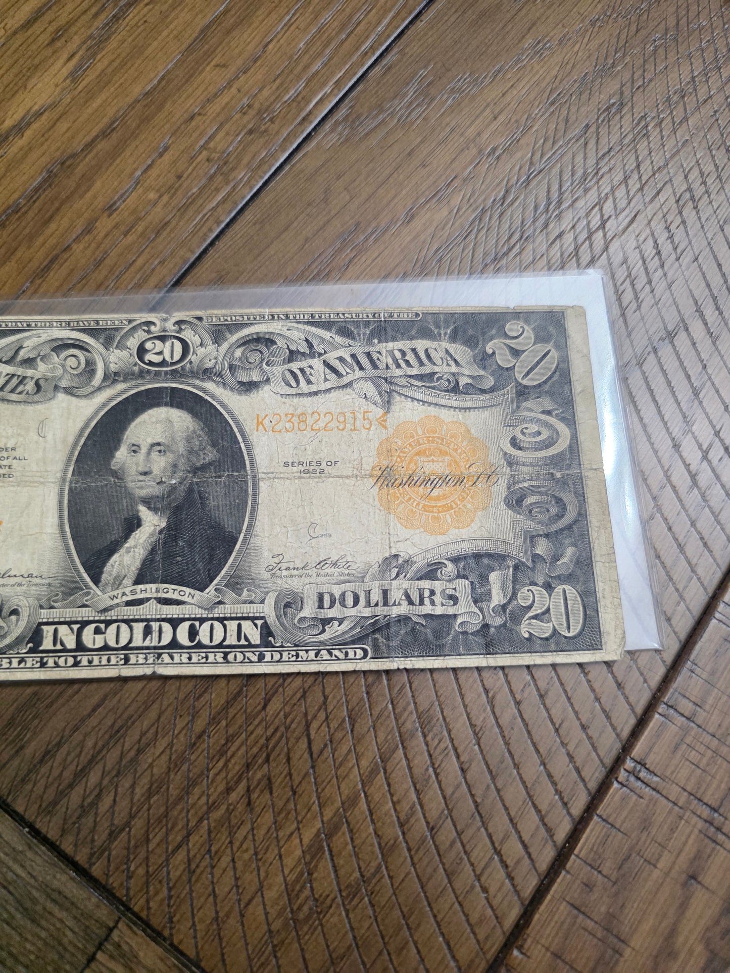 1922 Series Large Size $20 Gold Certificate