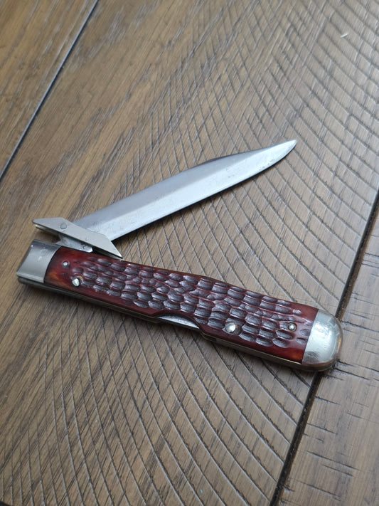 1965-69 Case XX Red Bone Cheetah 61111 1/2 with Extra 1 Rare Beauty!