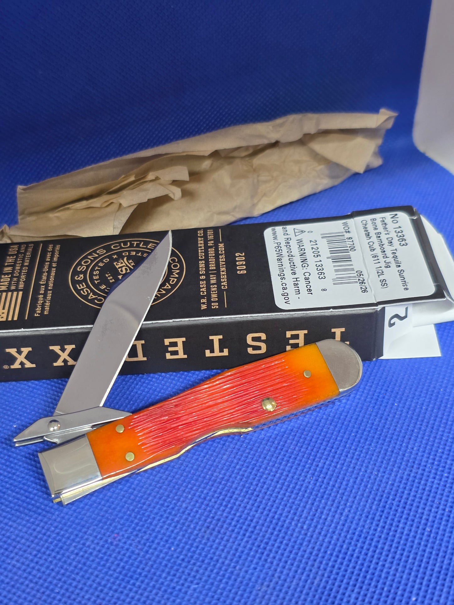 2026 Case XX Father's Day Cheetah Cub 13363 Tequila Sunrise Bone