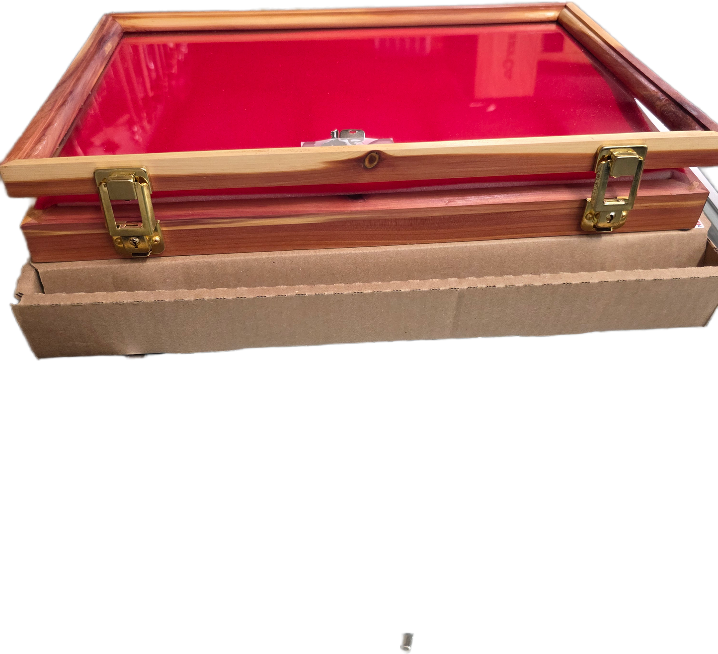 501 - Cedar  S&D Enterprise Wood Display Case 18X12X2