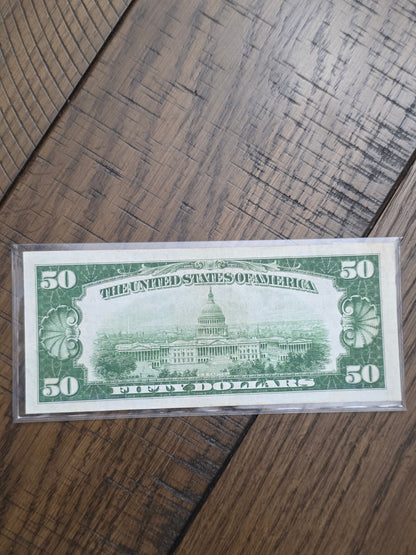 1929 $50 The First National Bank and Trust Company of Muskogee Okalahoma Bank Note