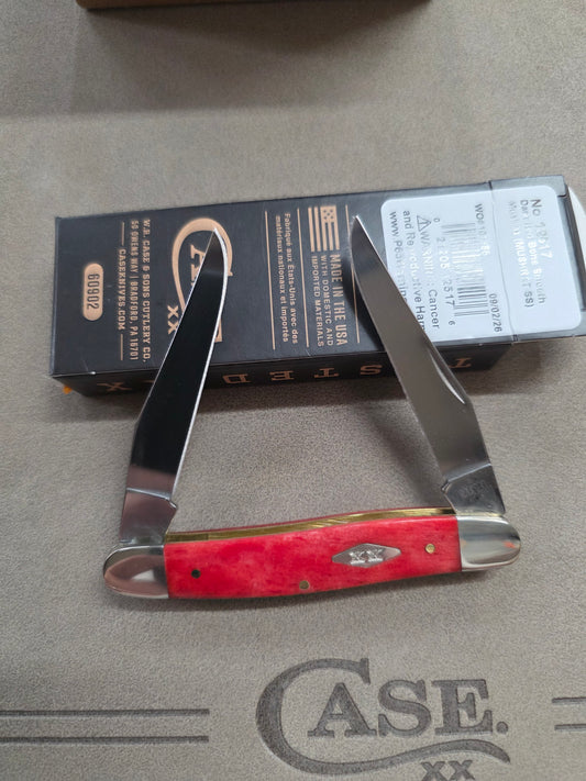 2026 Case XX Red Smooth Bone Handle Muskrat SFO XX Shield 12517