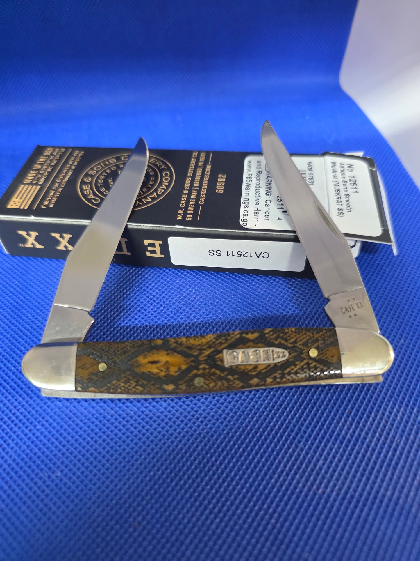 2026 Case XX Smooth Antique Bone Muskrat Snake Skin SFO - 12511 SS