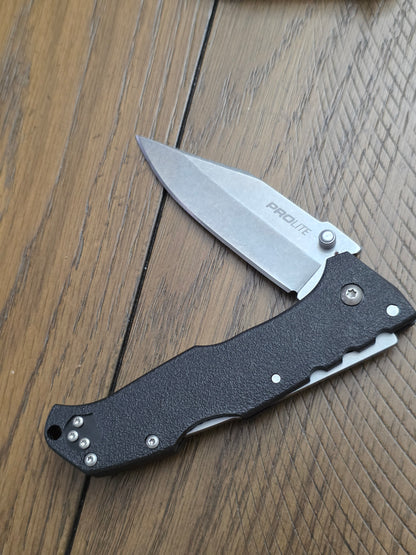 Cold Steel 20NSC Pro-Lite Folding Knife 3.5" Clip Point Blade, Black GRN Handles, Lockback