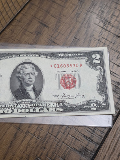 1953 $2 Dollar Red Seal United States Note *Star Note* Uncirculated Condition