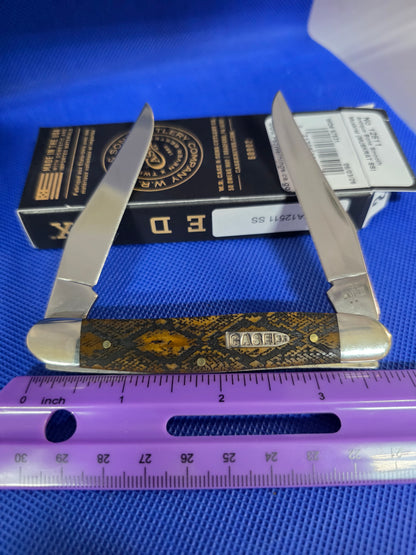2026 Case XX Smooth Antique Bone Muskrat Snake Skin SFO - 12511 SS
