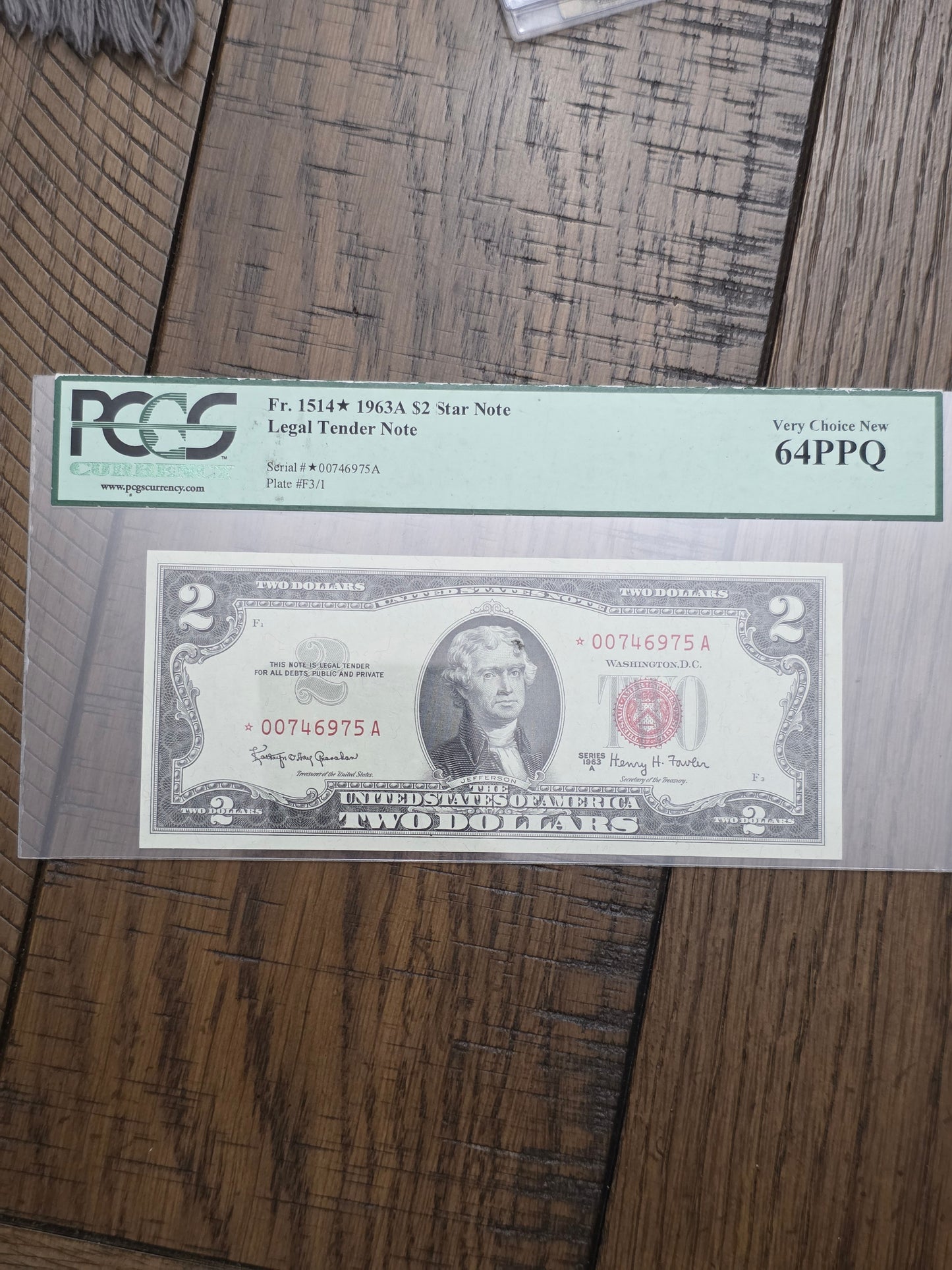 1963 A Series $2 Red Seal Star Note 64PPQ Uncirculated Very Choice New