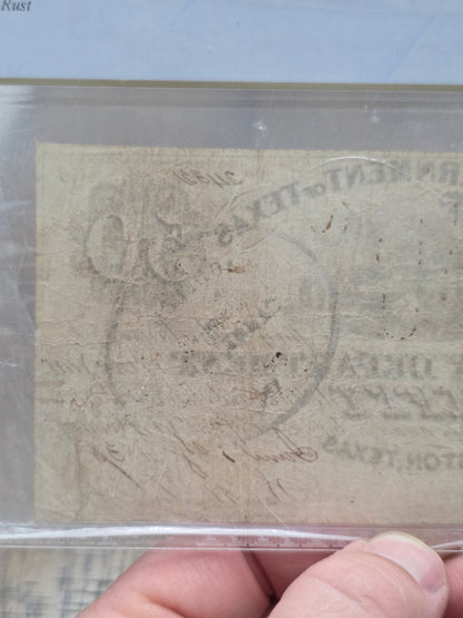 1838 $50 Government of Texas, Houston - Treasury Note VF25 PCGS