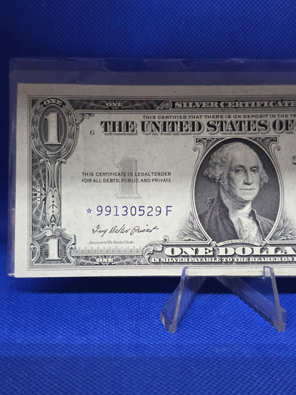 1935 Series F $1 Dollar Silver Certificate Blue Seal Star Note VF condition