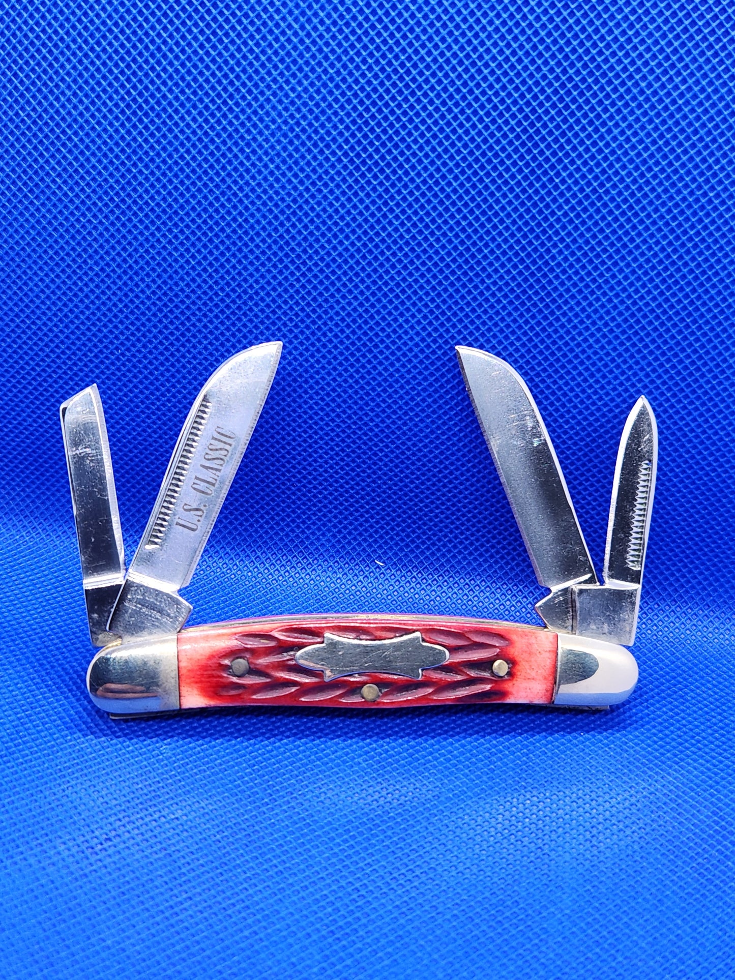 US Classic Congress Red Jig Bone Pocket knife EM2567014RD JIG