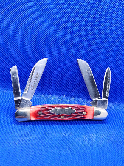 US Classic Congress Red Jig Bone Pocket knife EM2567014RD JIG