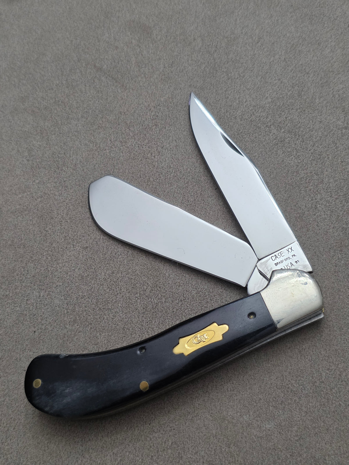 1991 Case XX Large Saddlehorn Smooth Black Bone Handles Winston Cup Champion