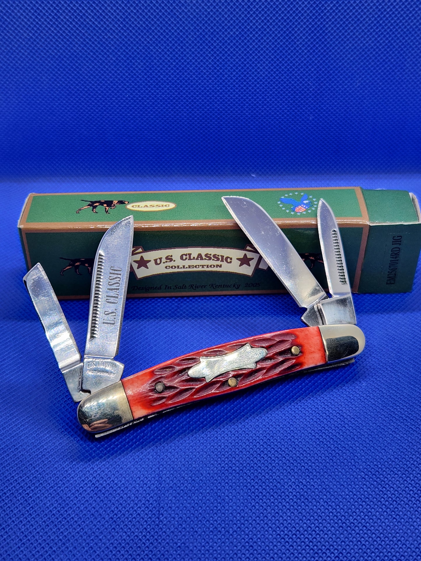 US Classic Congress Red Jig Bone Pocket knife EM2567014RD JIG