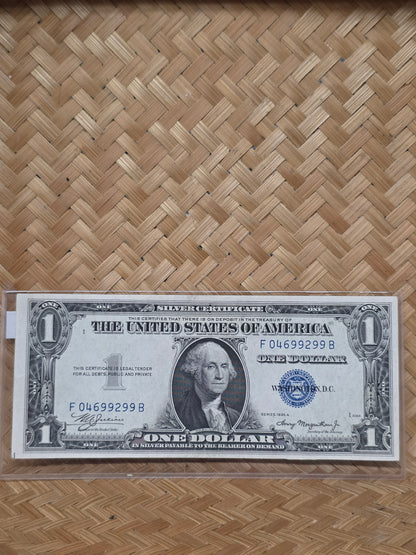 1935 Series A $1 Dollar Silver Certificate Blue Seal VF condition
