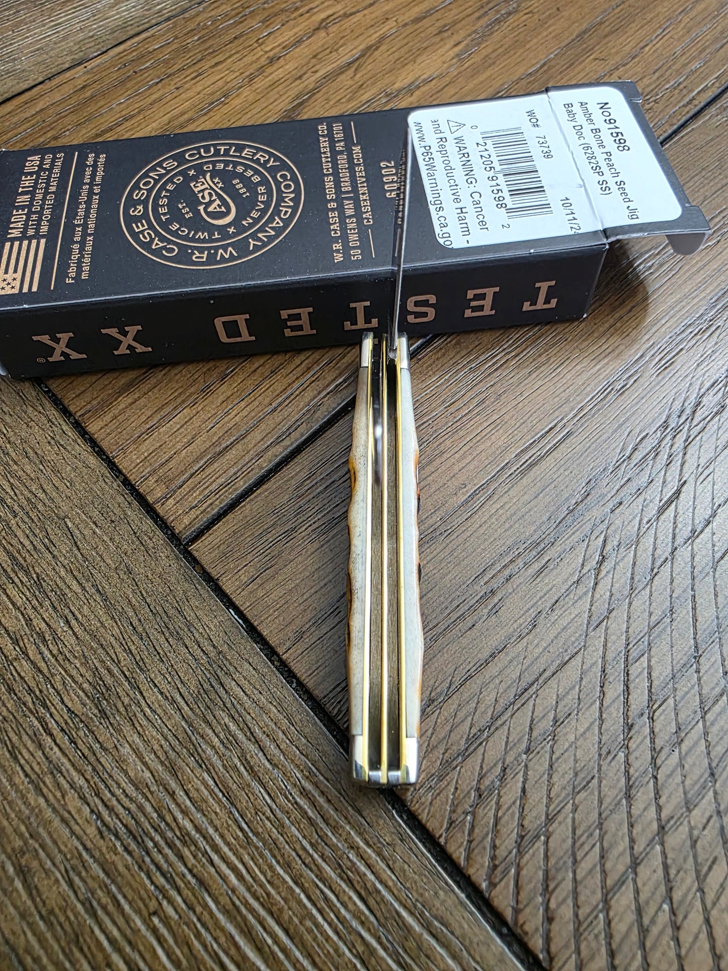 Case XX Pilot Test Run Baby Doc 6282SP Amber Bone Jig 91598