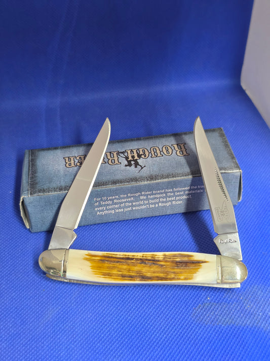 Rough Ryder - Bark Pearl Muskrat Knife - RR498 Rare Find