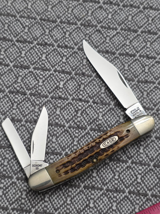 1993 Case XX SC06347 Amber Bone Whittler Style with Roman Numerals