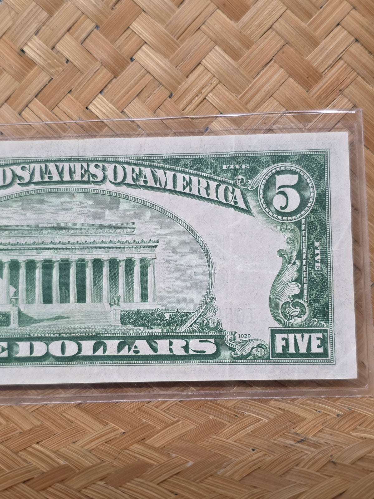 1934 Series A $5 Blue Seal Silver Certificate VF Condition