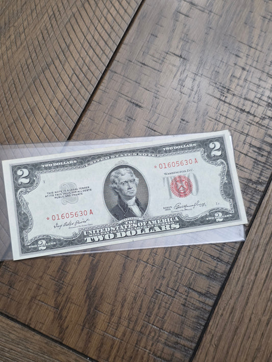1953 $2 Dollar Red Seal United States Note *Star Note* Uncirculated Condition