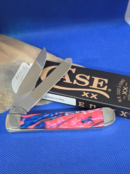 Case XX Corelon Trapper with Pink & Blue Sapphire Handles - 6073-PBS