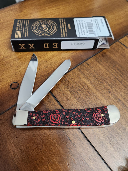 Case XX 6254 Rose Trapper with Red Bone Handles 1 of 500 CA23118 R