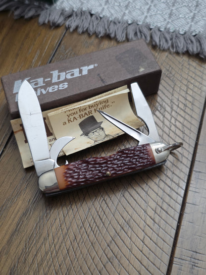 Ka-Bar 1152 Camp Knife Brown Jig Delrin Handles NIB