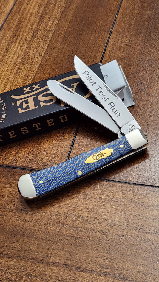 Case XX 7254 Blue Sycamore Wood Trapper 90912 Pilot Test Run