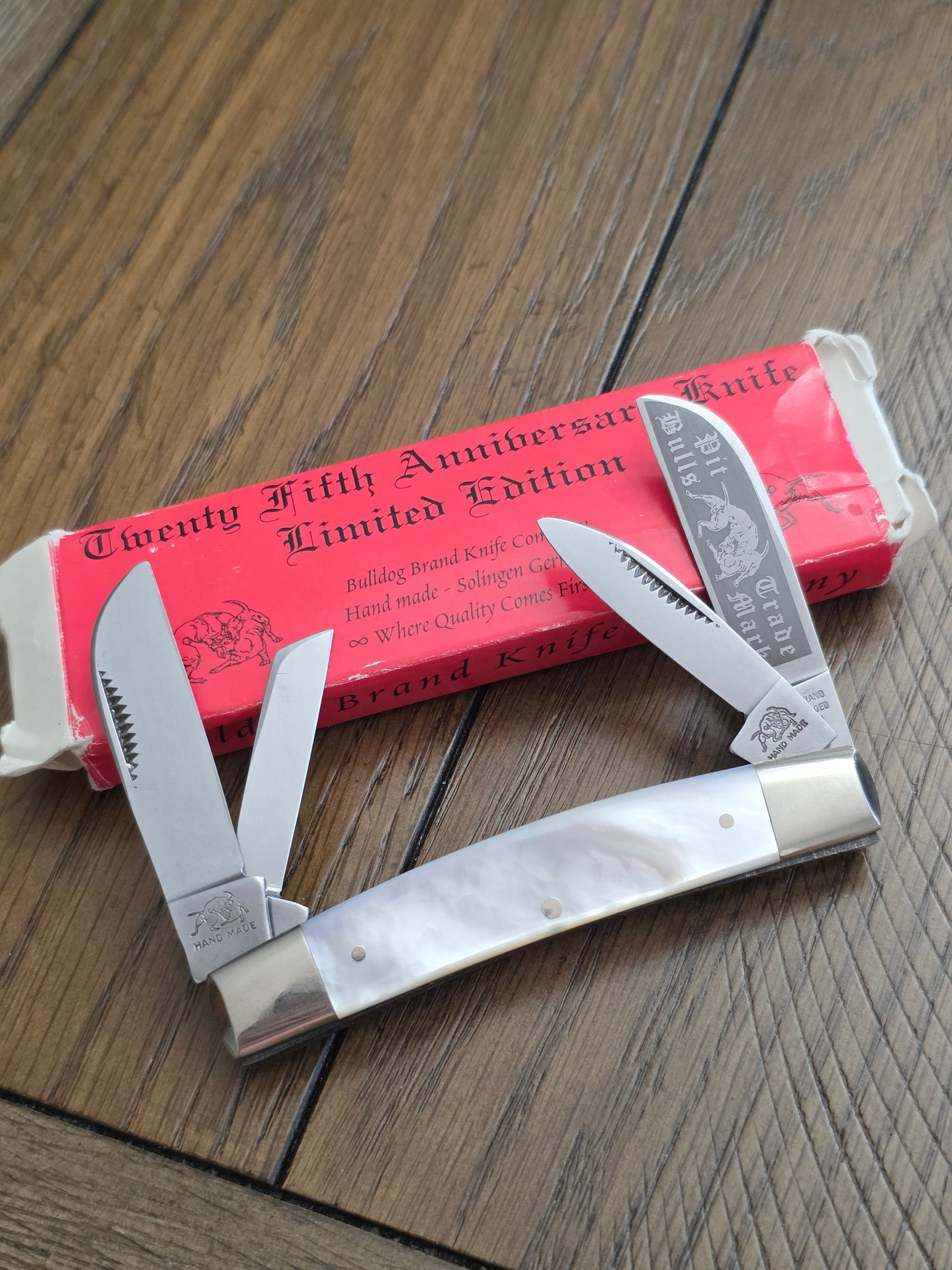 Bulldog Brand Mother of Pearl Congress with Box Solingen Steel