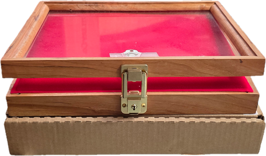Knife Display - 402 - Cherry  - S&D Enterprise Wood Display Case 9.5X12X2