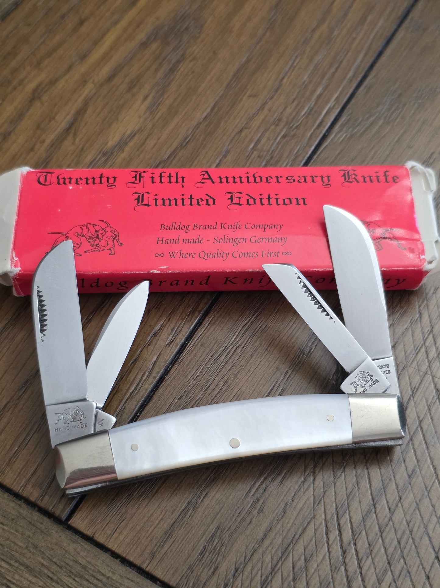 Bulldog Brand Mother of Pearl Congress with Box Solingen Steel