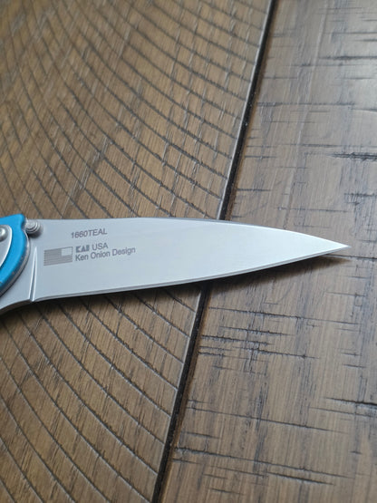 Kershaw Leek Assisted Opening Knife Teal (3" Bead Blast) 1660TEAL USA No Box