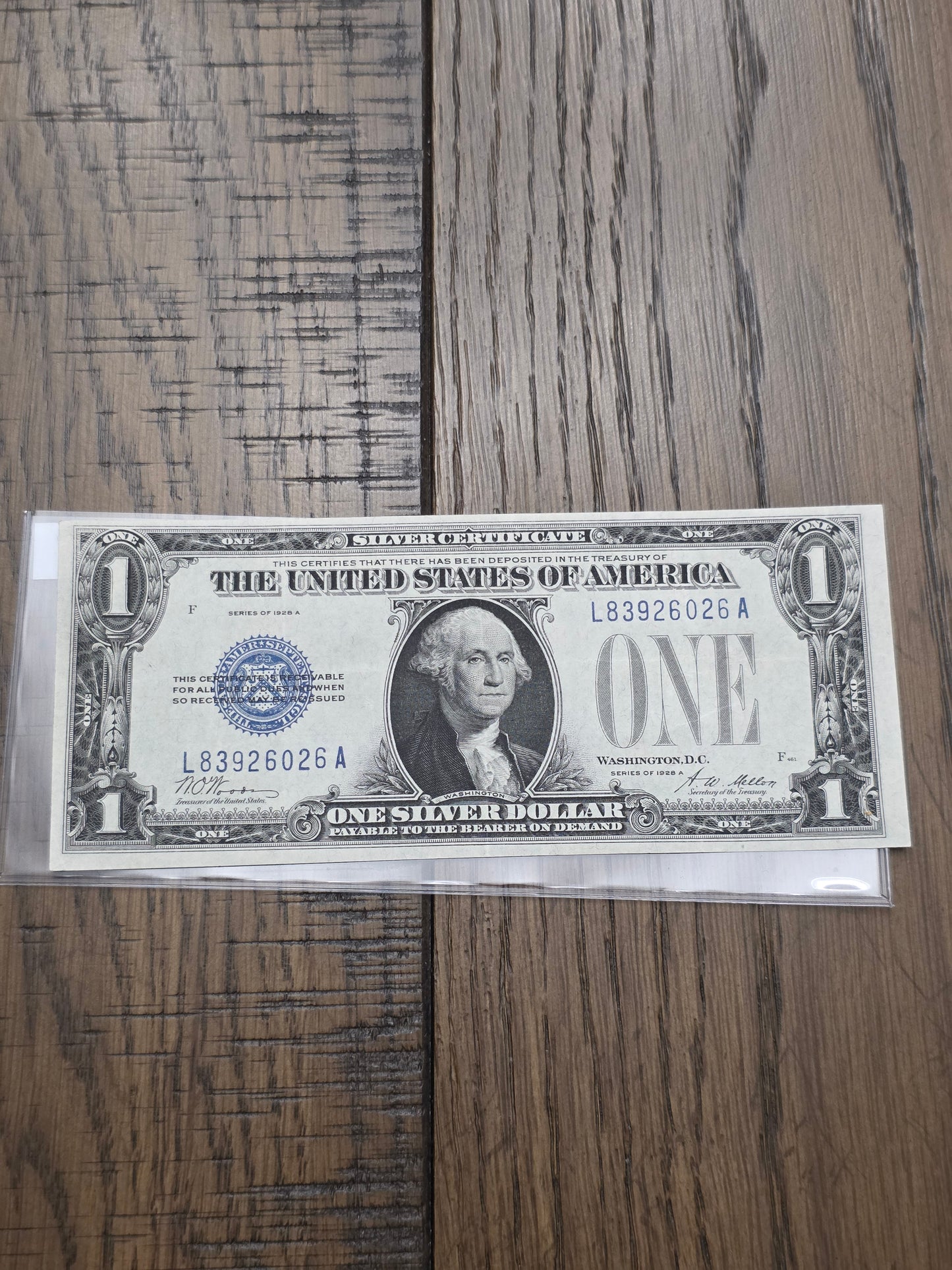 1928 Series A $1 Dollar Silver Certificate Funny Back  Blue Seal Note Uncirculated Condition