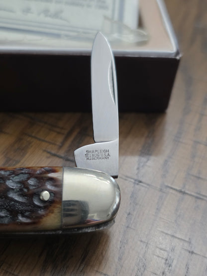Shapleigh Equal End Cattle Stockman Brown Bone Jig Handles NIB