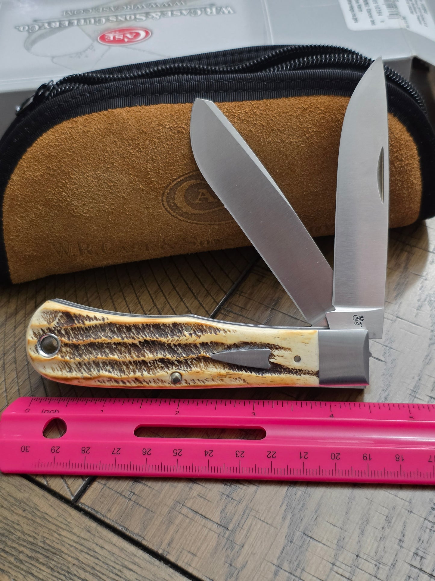 2019 Case XX Tony Bose Standard Bullnose Trapper Bone Stag 10364
