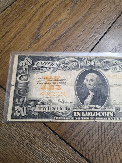 1922 Series Large Size $20 Gold Certificate