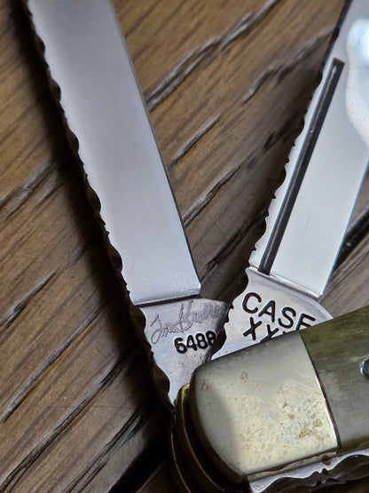 1990 Case XXX Green Rogers Jigged Bone 6488 Congress with File worked Springs and Spine