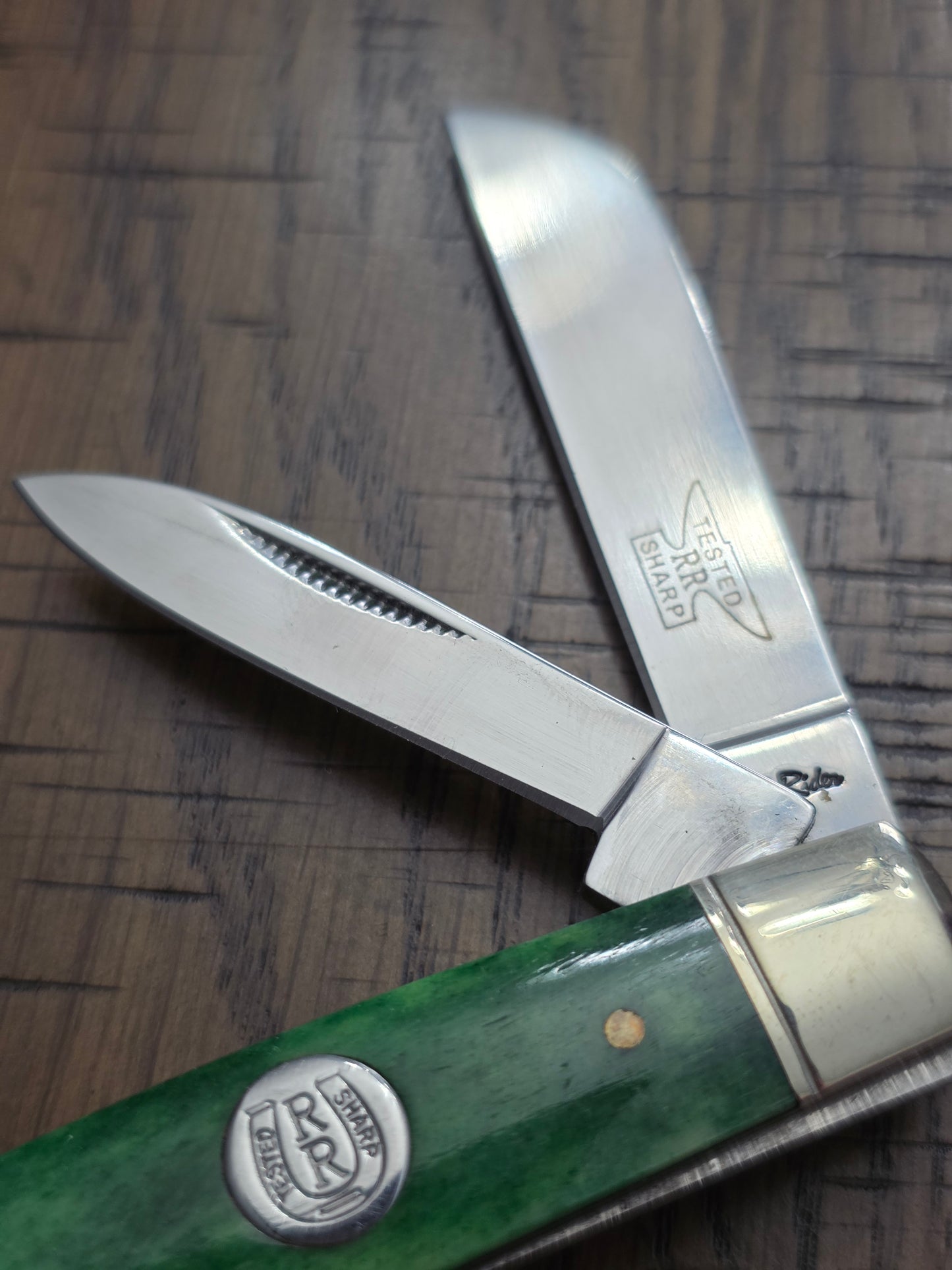 Rough Ryder - Large Congress Smooth Green Bone - Anvil Etch 1st Gen.