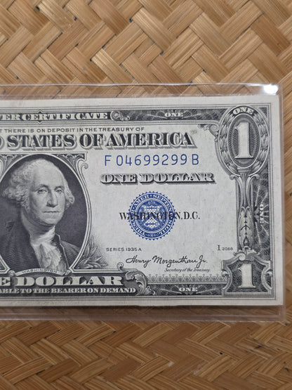 1935 Series A $1 Dollar Silver Certificate Blue Seal VF condition