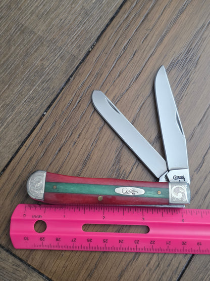 2008 Case XX 6254 Trapper with Red And Green Stripe Bone Handles #012