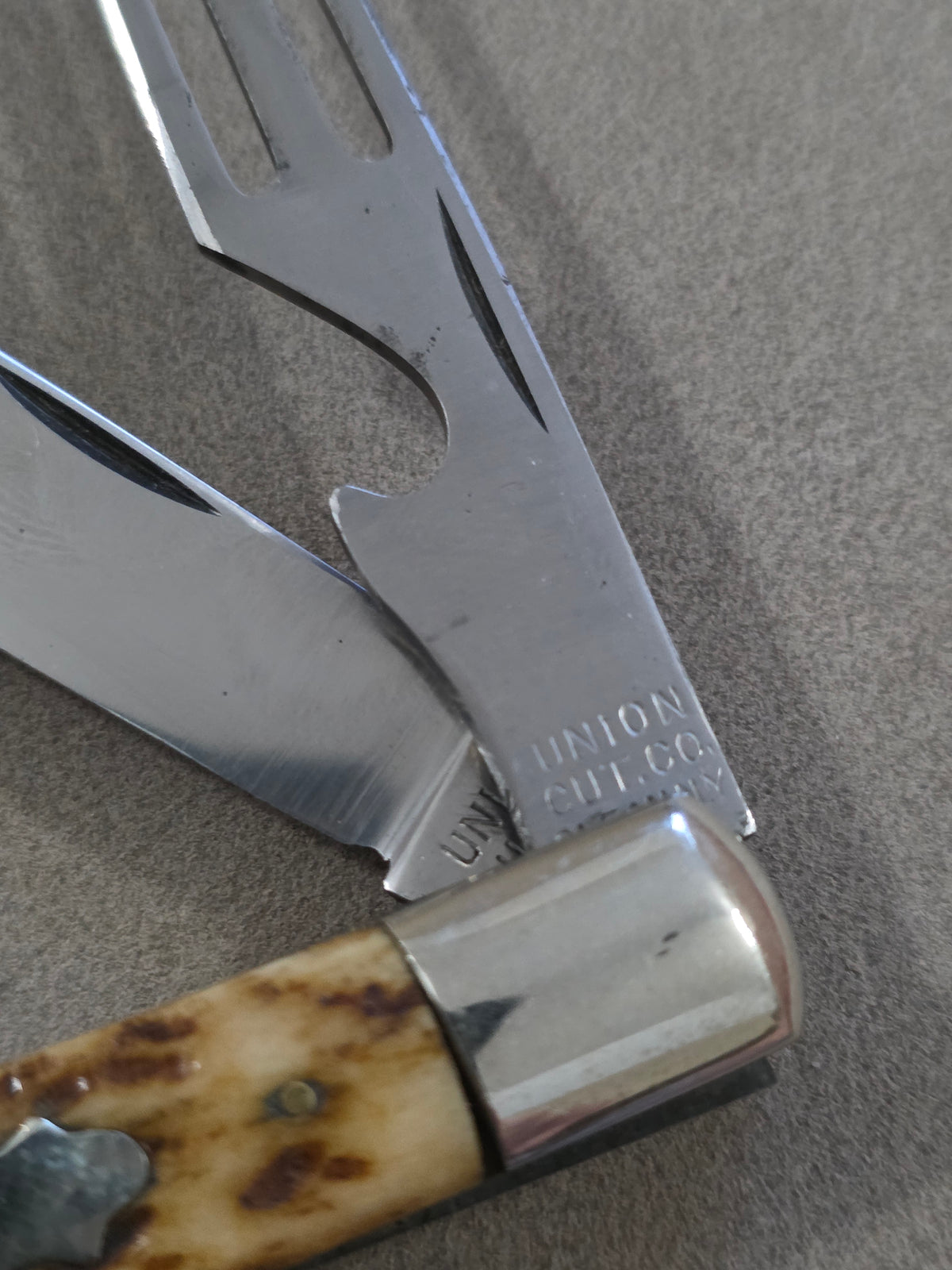 1911 - 1951 Union Cut 2 Blade Hobo Knife Stag Handle Olean, NY