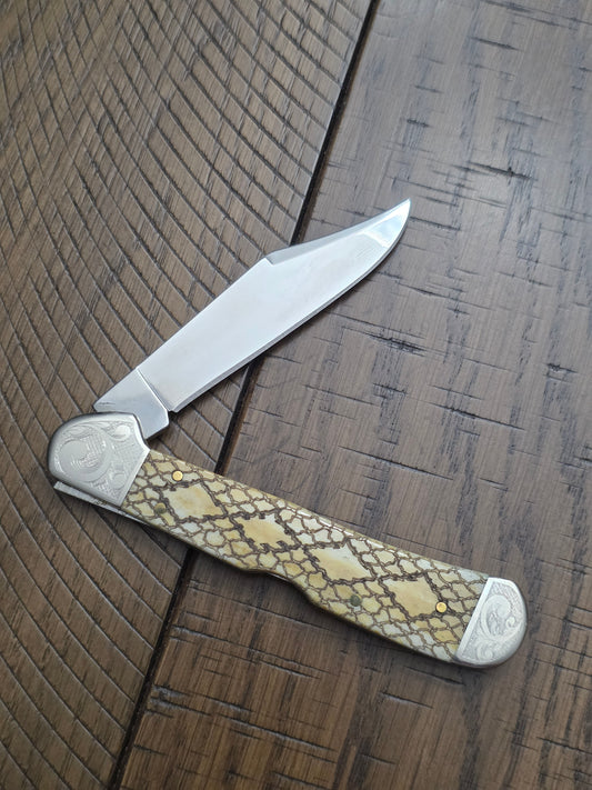 2004 Case XX Rattlesnake Jigged Copperlock Scrolled Bolsters SMKW SFO
