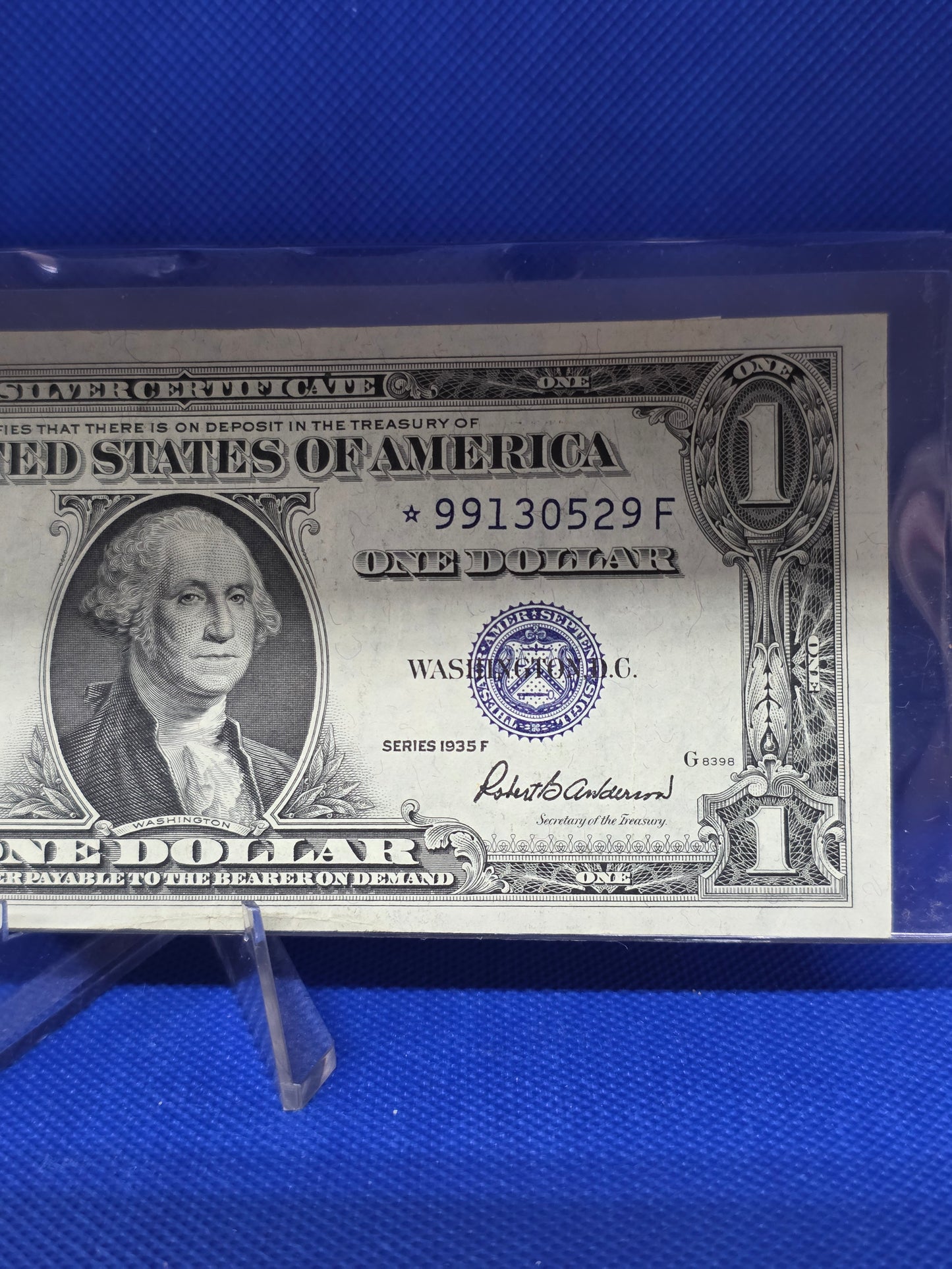 1935 Series F $1 Dollar Silver Certificate Blue Seal Star Note VF condition