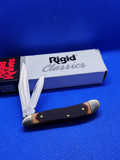 Rigid Knives Small Peanut Sawcut Delrin Handles 440 Brush Stainless Steel by United Cutlery Brands RG0810