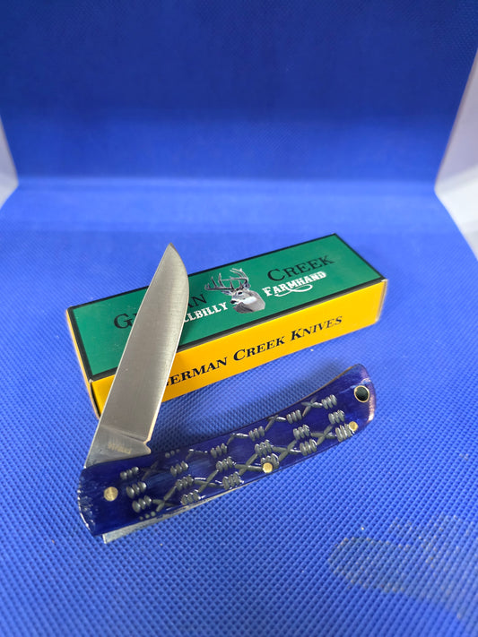 The Hillbilly Farmhand - Blue Crocodile Jigged Bone Handles - GCFH037BLCJ