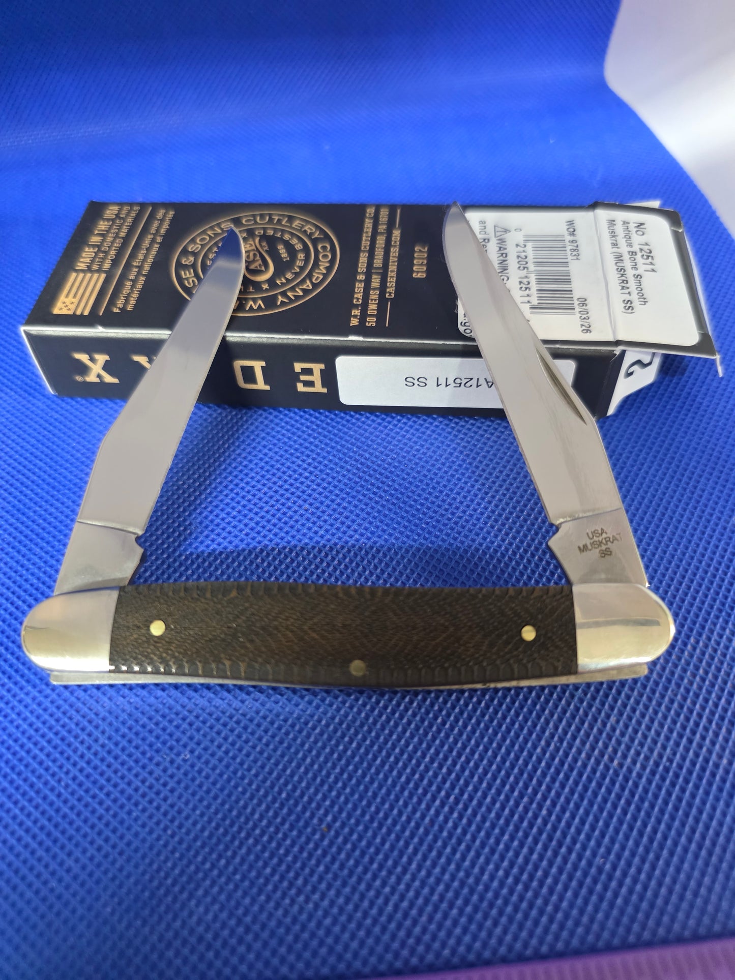 2026 Case XX Smooth Antique Bone Muskrat Snake Skin SFO - 12511 SS