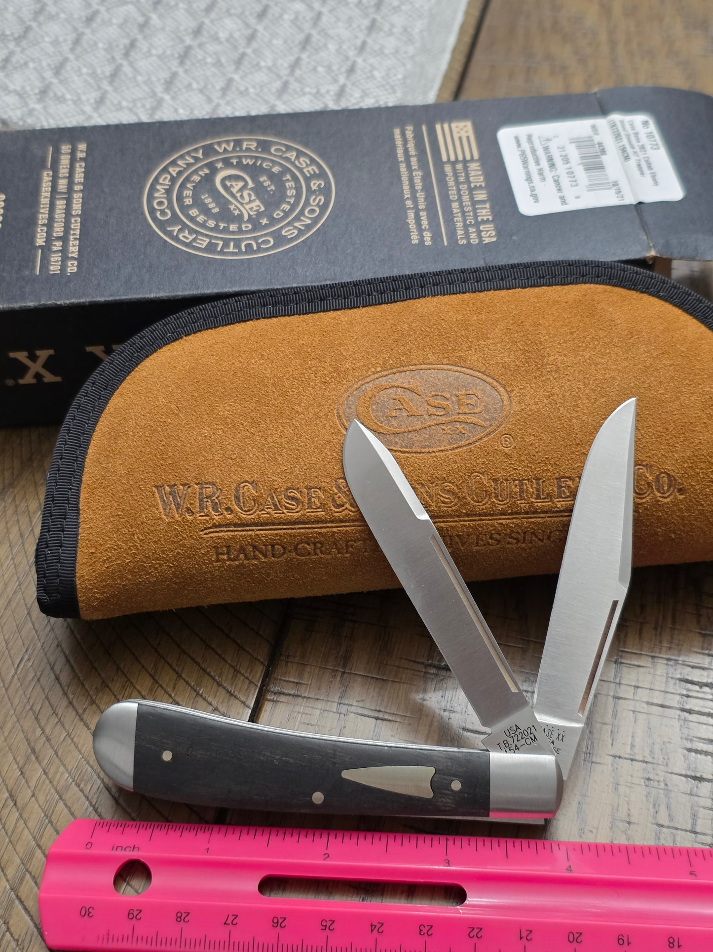 2021 Case XX Tony Bose Hunter Trapper - Ebony Wood Handles - 10773
